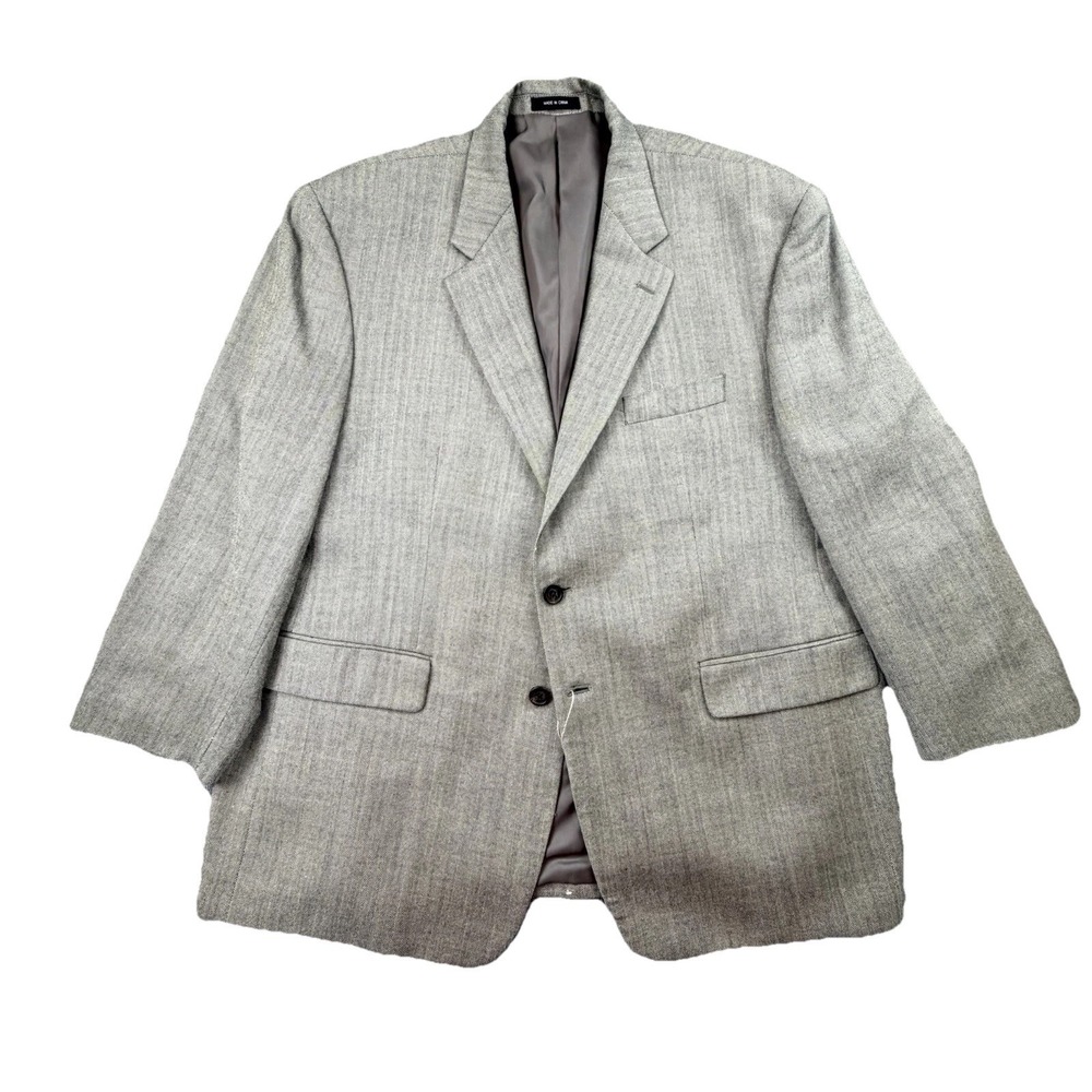 Lauren Ralph Lauren Gray Green Silk Wool Blazer 48S Herringbone Suit Jacket NWOT
